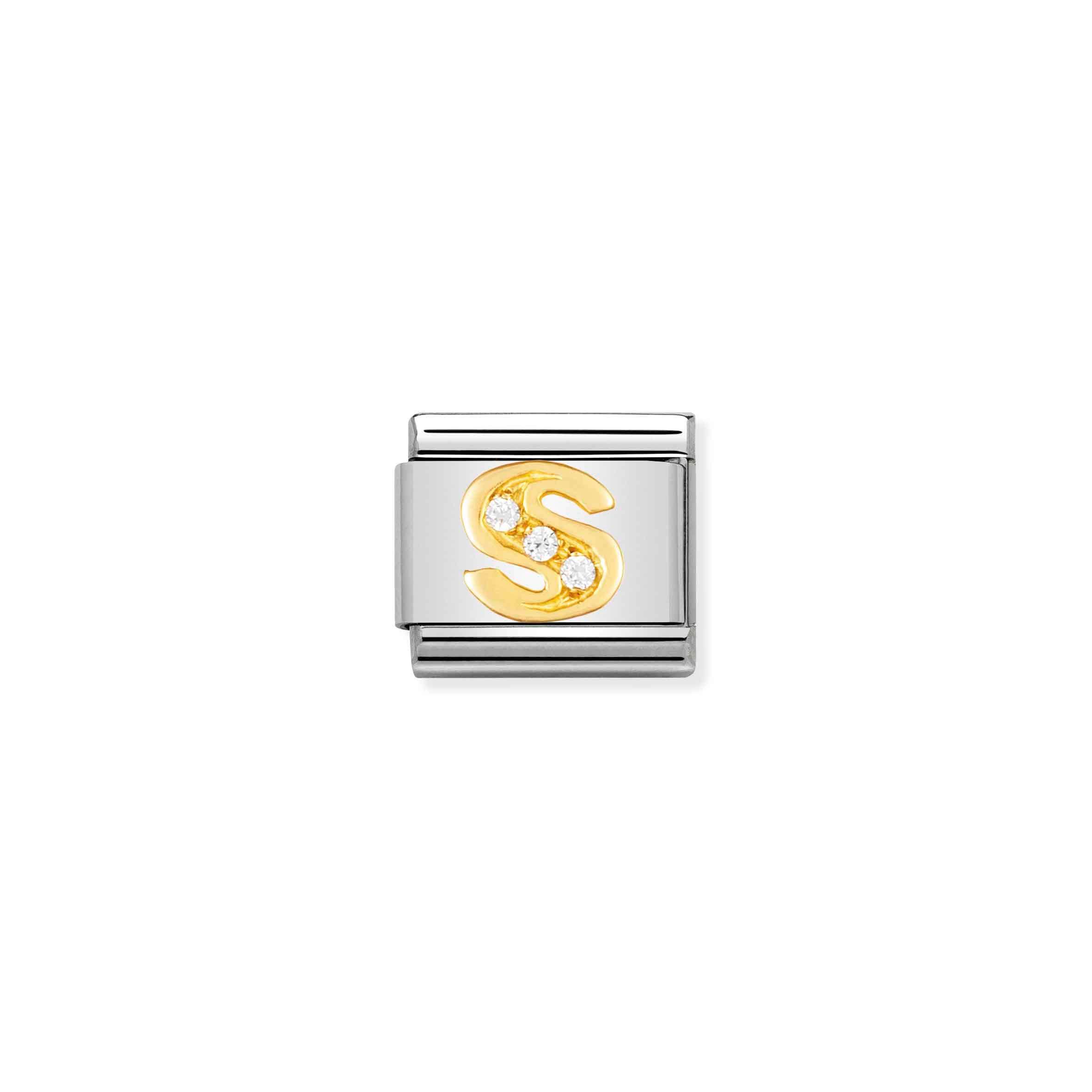 Charm, Composable Link, Letter S with Zirconia