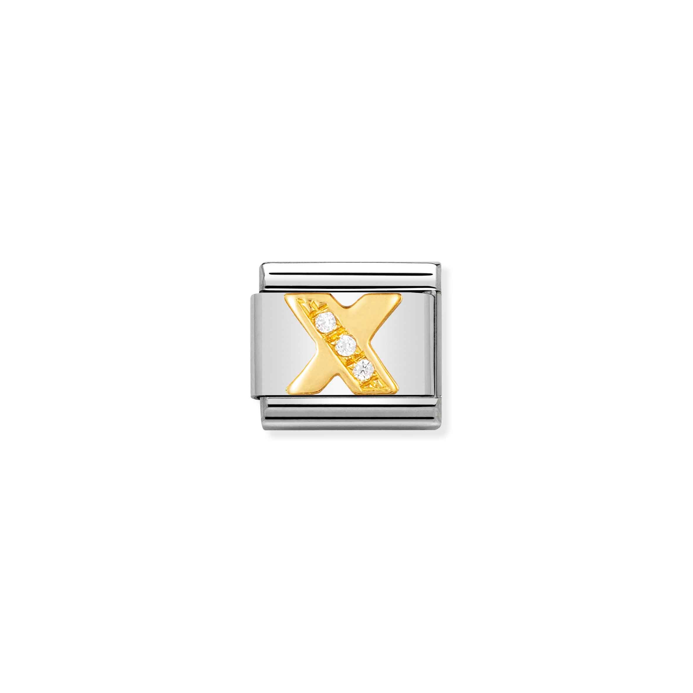 Charm, Composable Link, Letter X with Stones