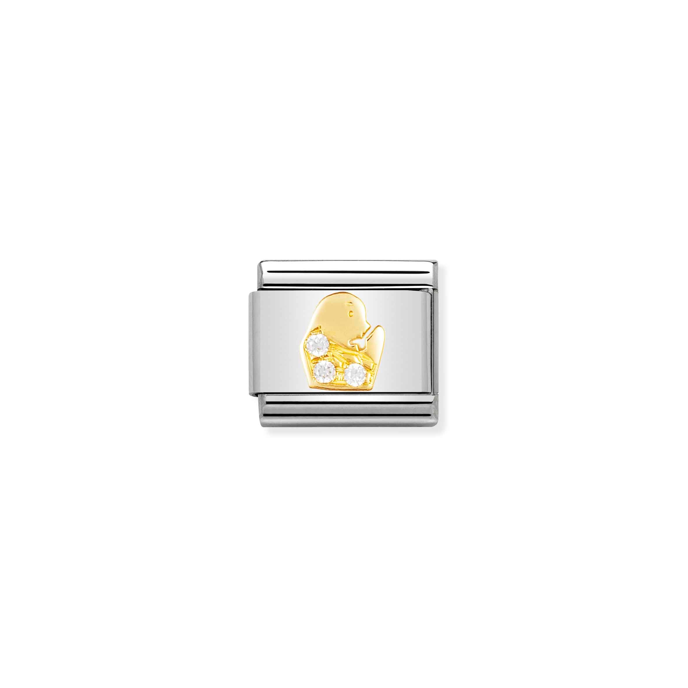 Charm, Composable Link, Virgo in bonded yellow gold and Stone