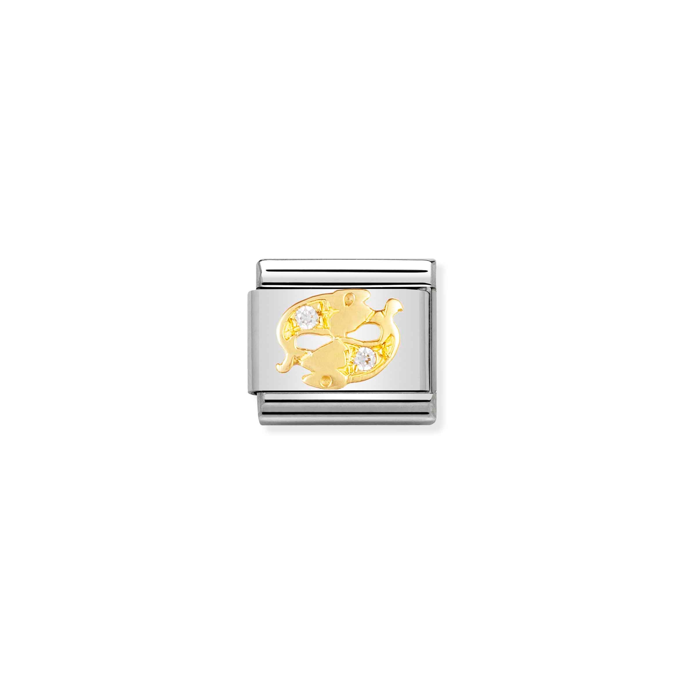 Charm, Composable Link, Pisces in bonded yellow gold and Stone