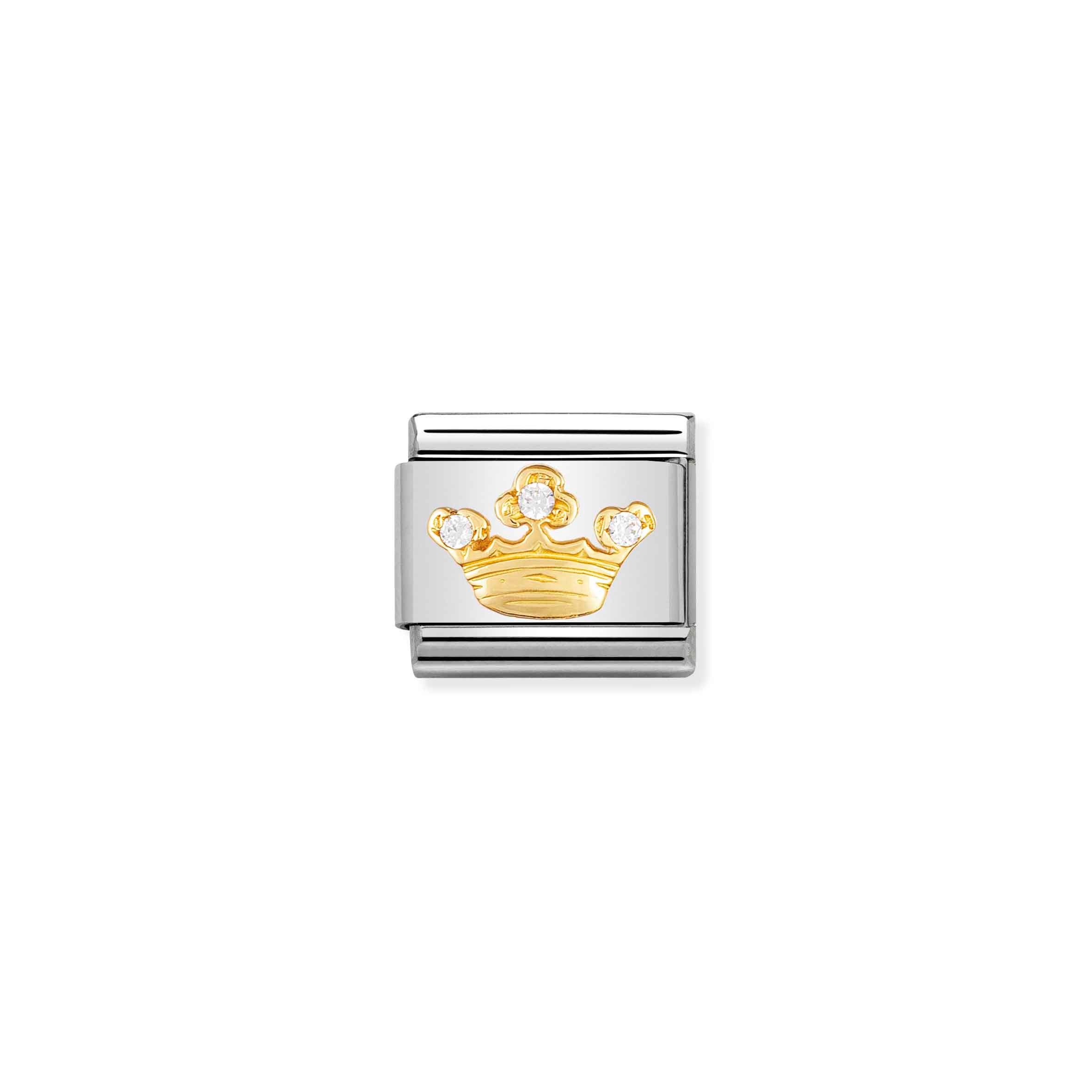 Charm, Composable Link, white Queen Crown with Stones