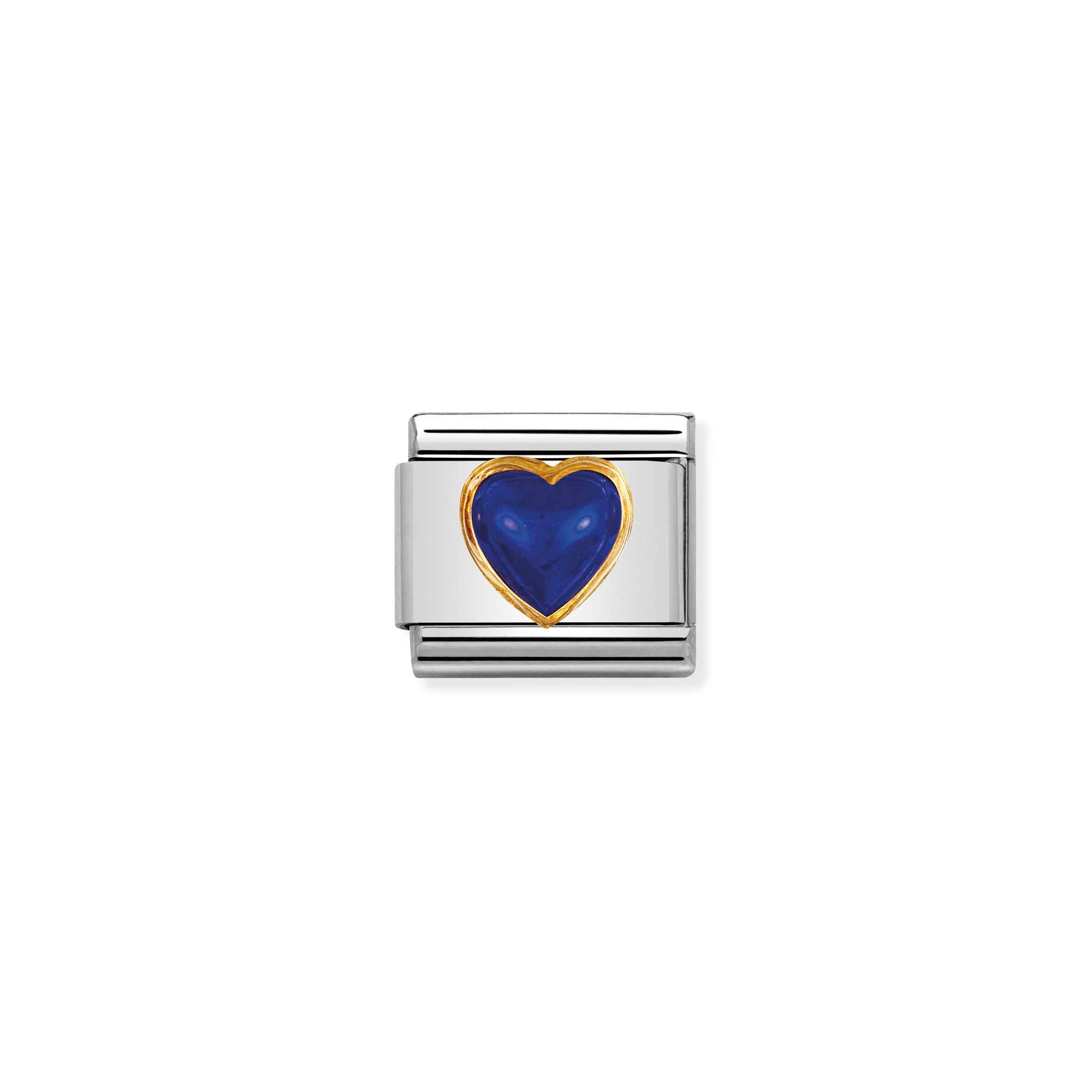 Charm, Composable Link, Heart with Lapis Lazuli