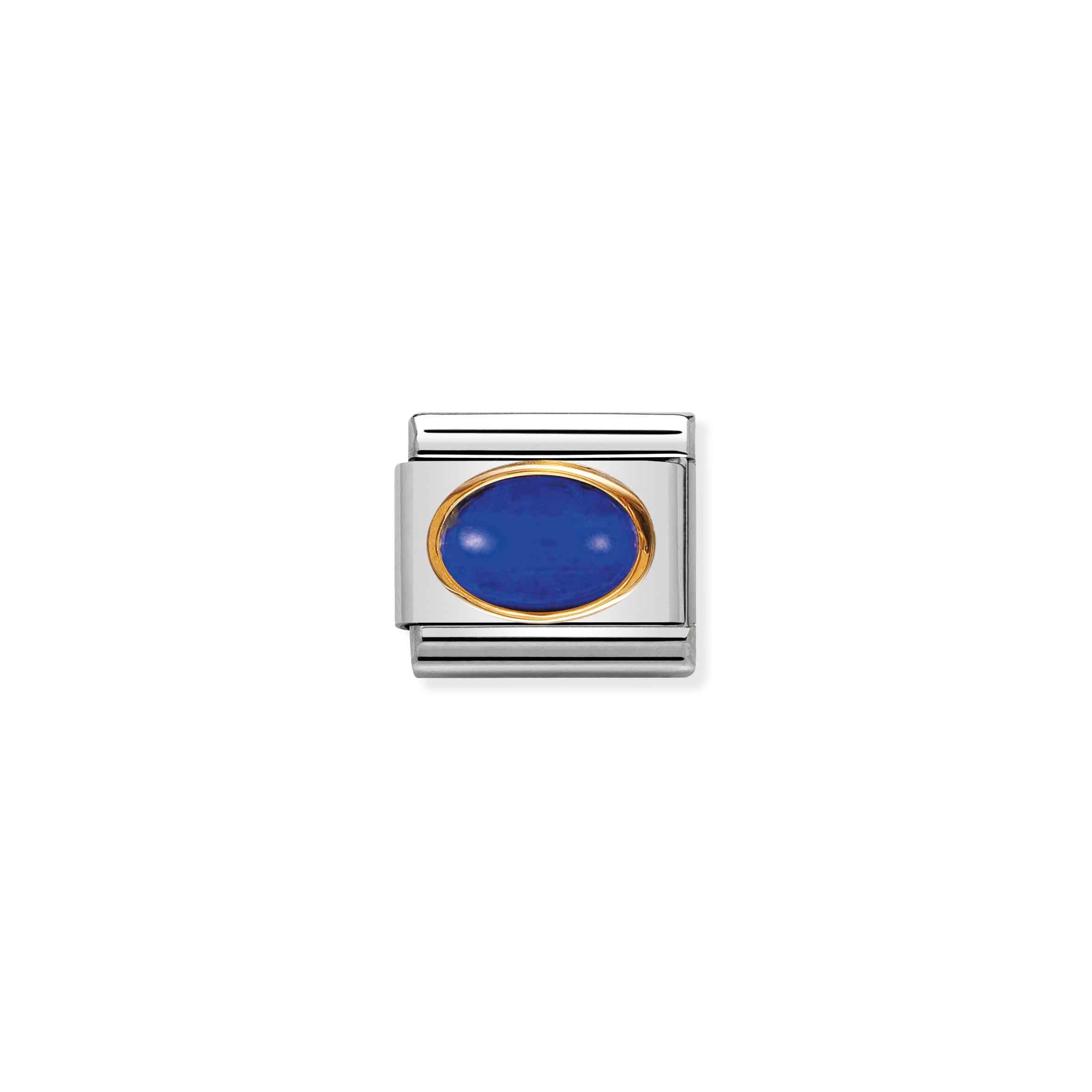 Charm, Composable Link, in Gold with Lapis Lazuli