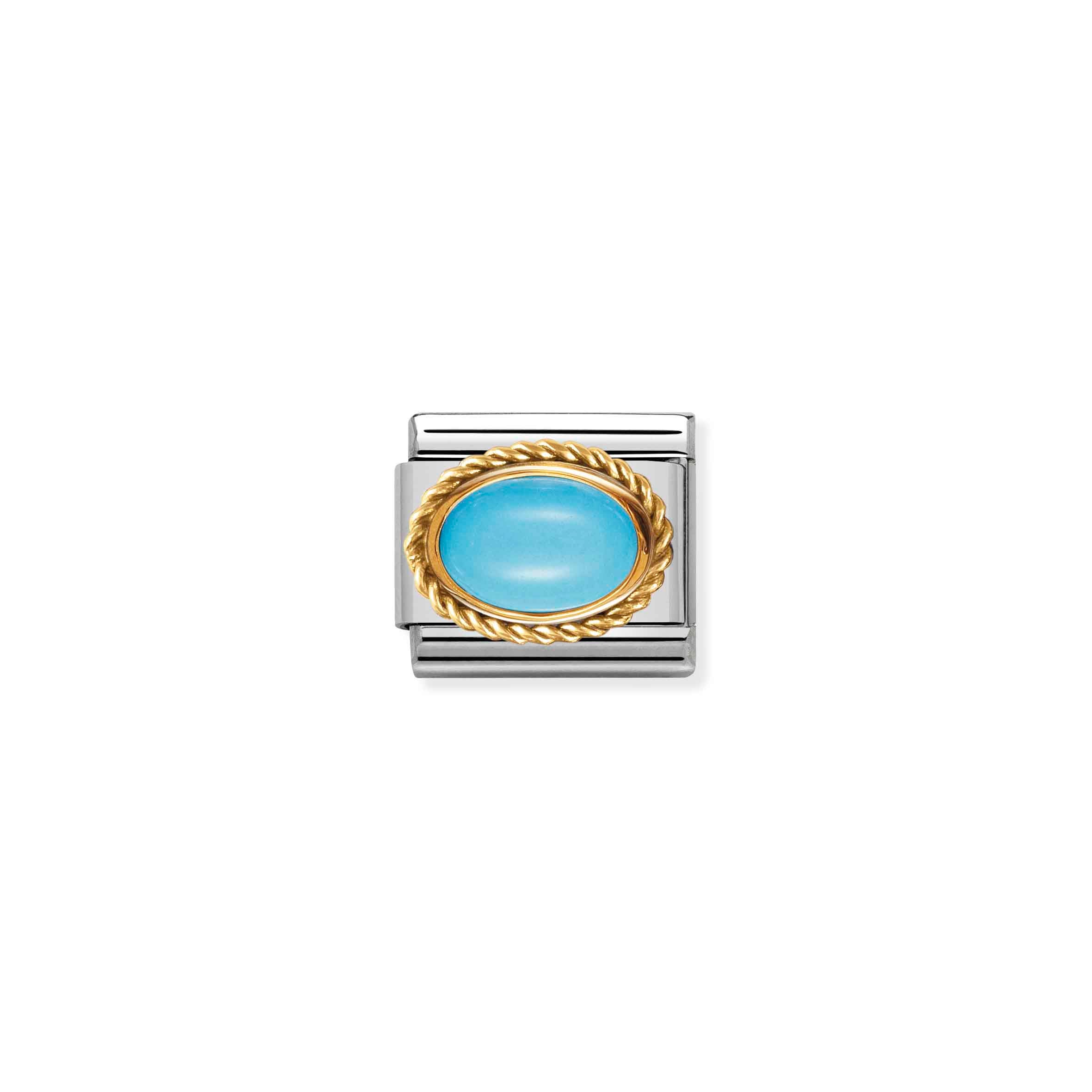 Charm, Composable Link, with oval Turquoise