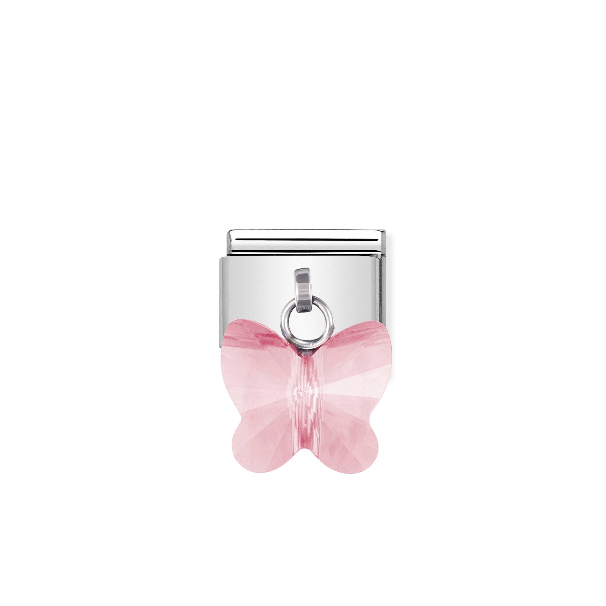 Charm, Composable Link, with light pink Butterfly