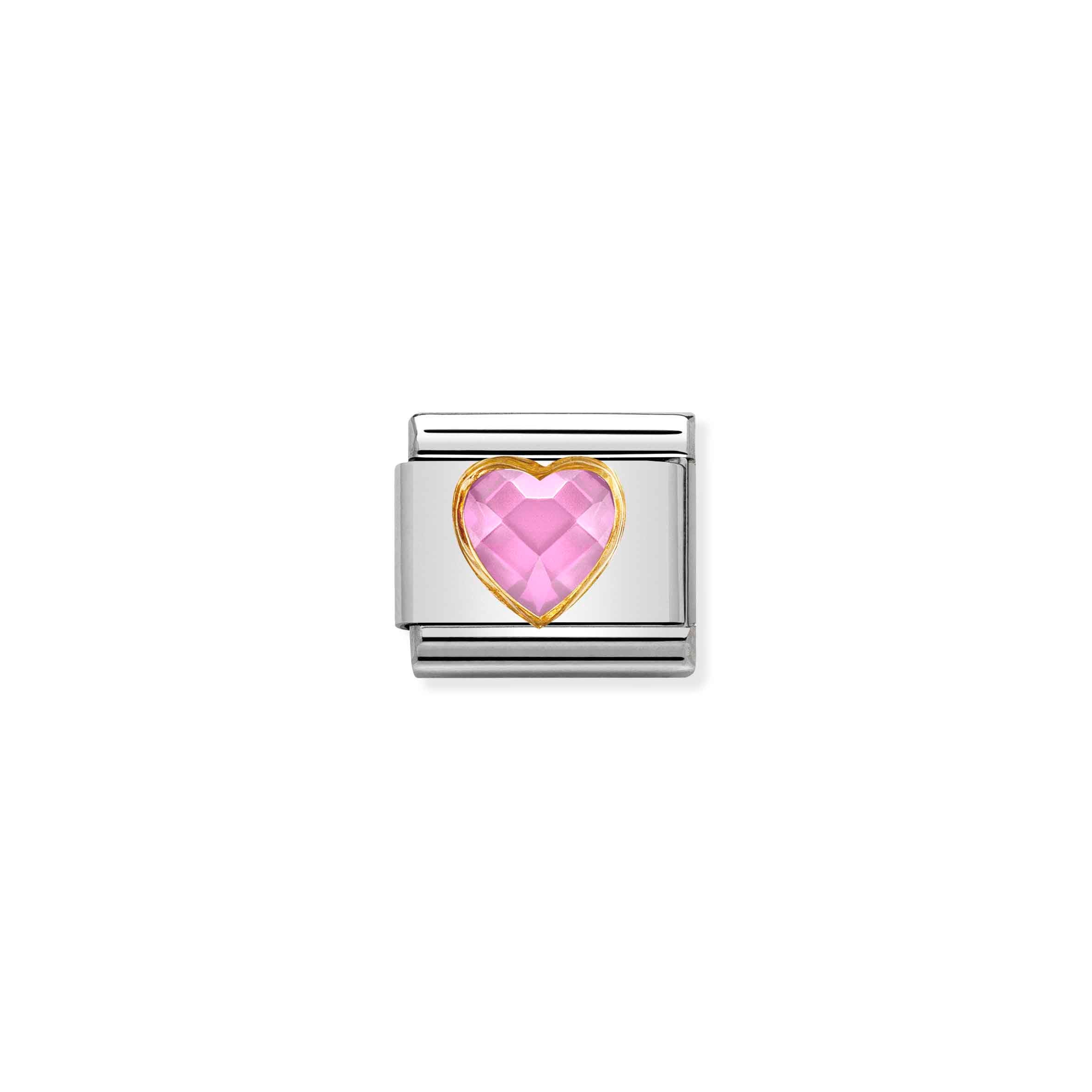 Composable Classic Multifaceted Pink Heart Link