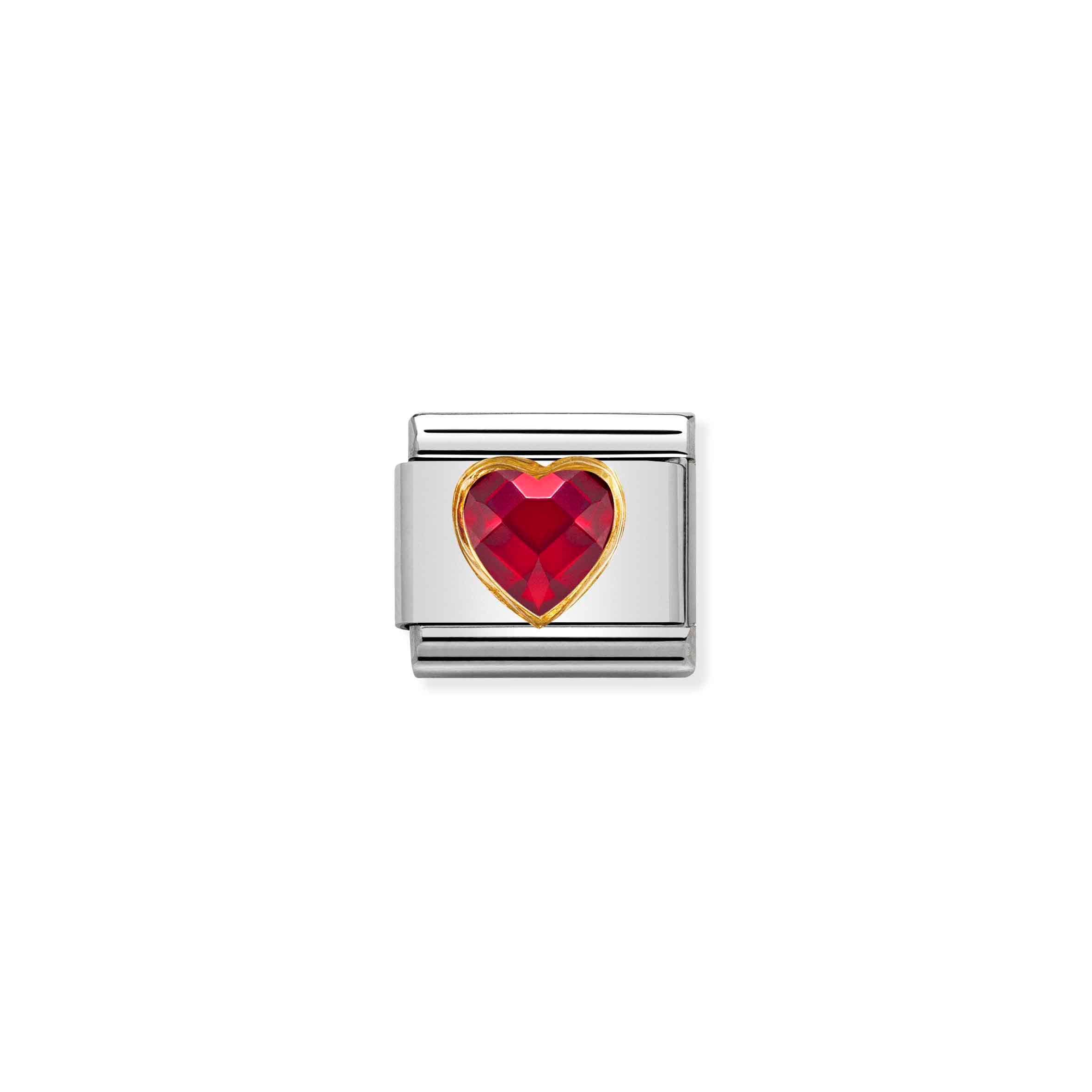 Composable Classic Multifaceted Red Heart Link