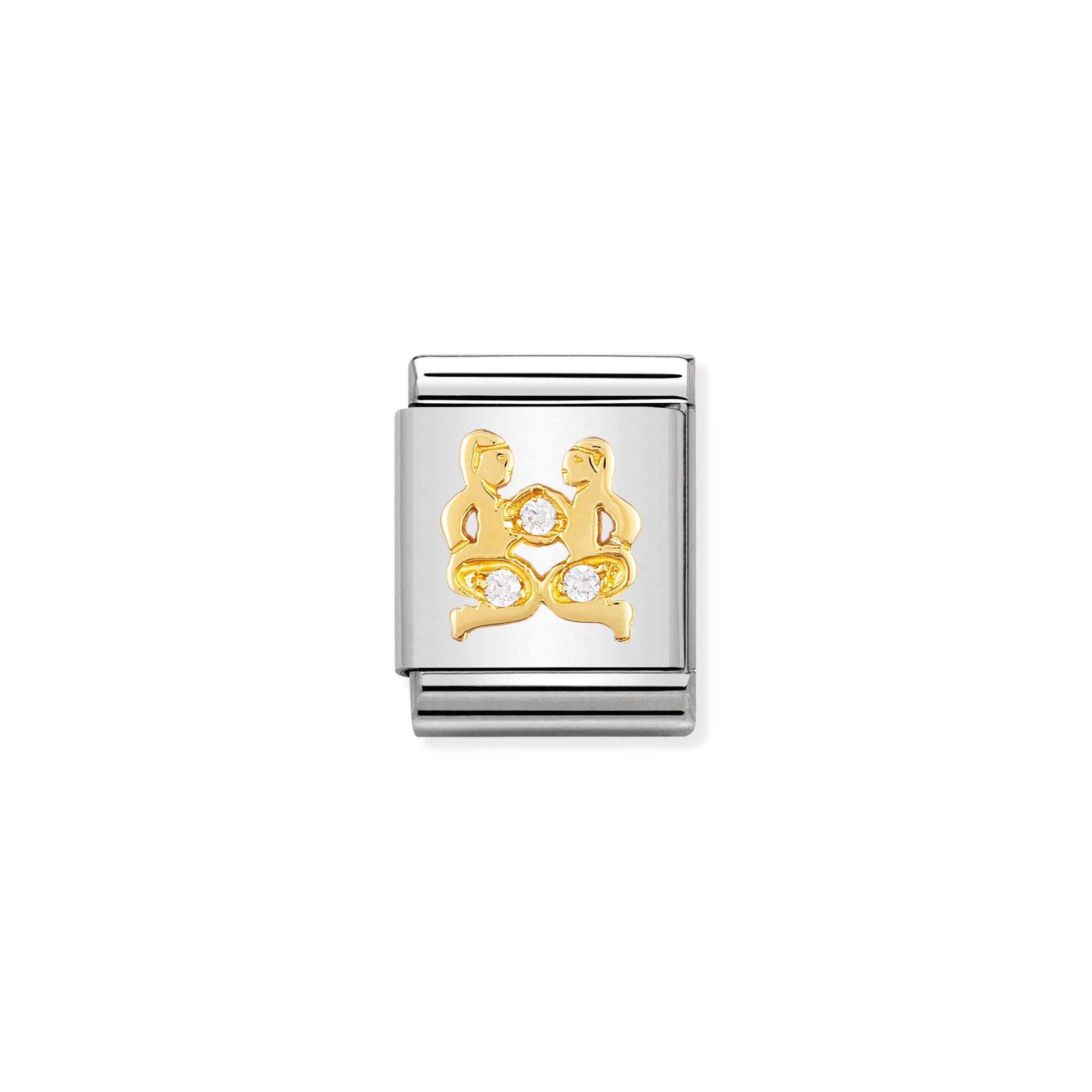 Composable Big Link Gemini in Gold with Stones