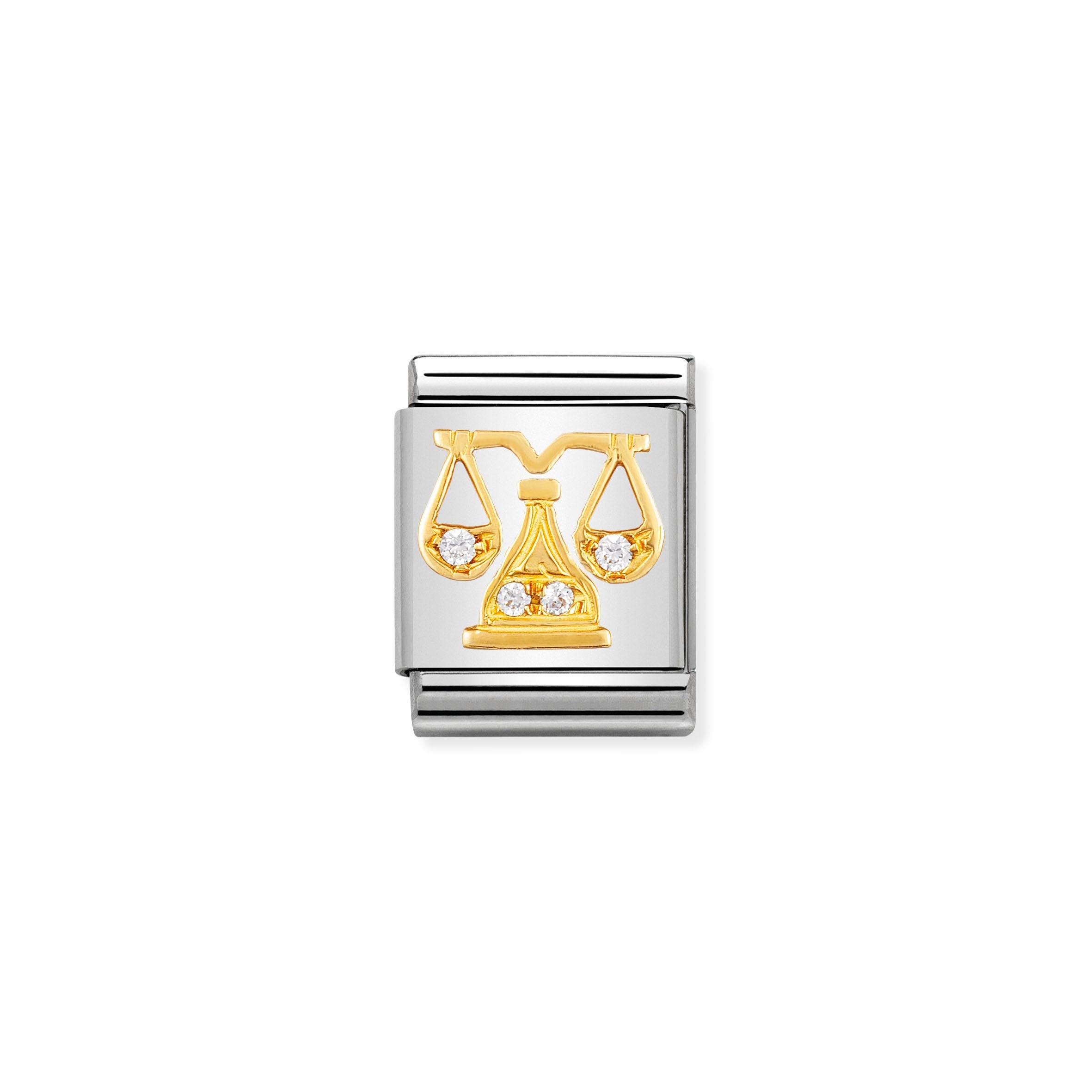 Composable Big Link Libra in Gold with Stones