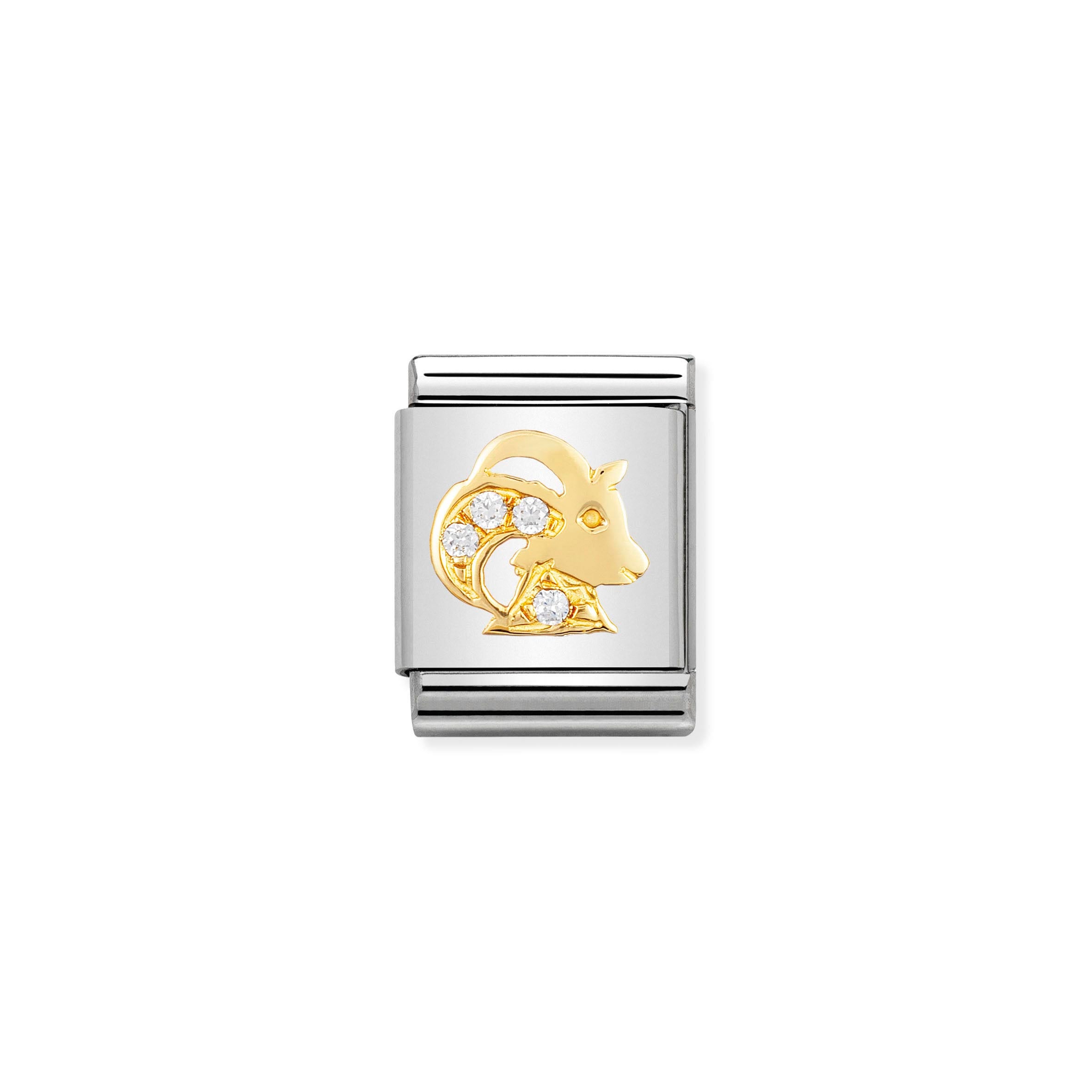 Composable Big Link Capricorn in Gold with Stones