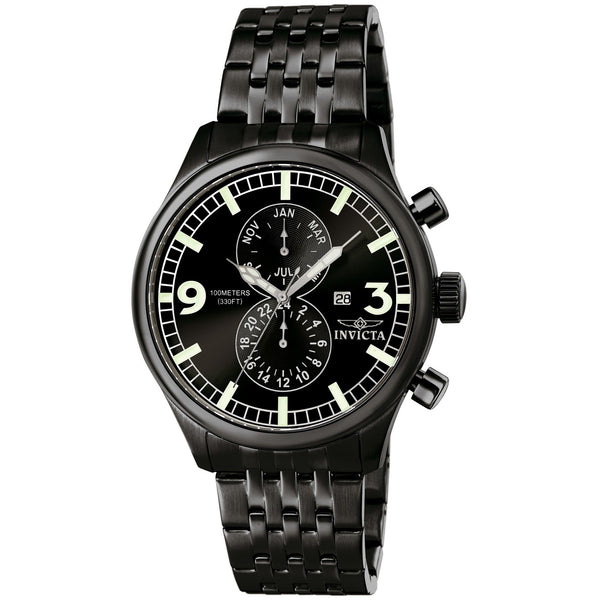 Invicta Men's 0367 Specialty Multi-Function Black Stainless Steel Watch