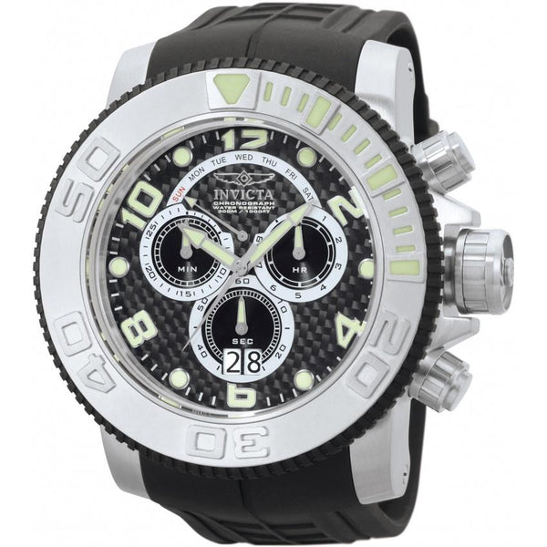 Invicta Men's 0412 Sea Hunter Chronograph Black Polyurethane Watch