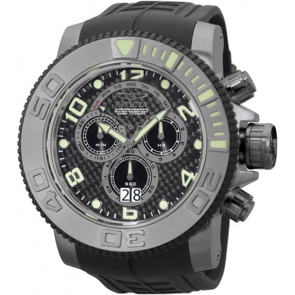 Invicta Men's 0413 Sea Hunter Chronograph Black Polyurethane Watch