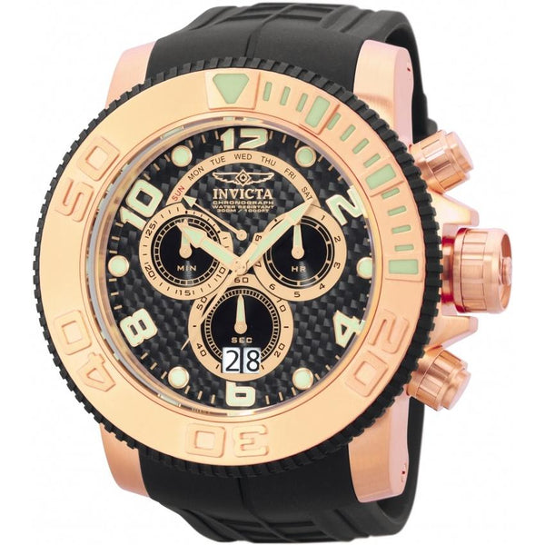Invicta Men's 0416 Sea Hunter Chronograph Black Polyurethane Watch