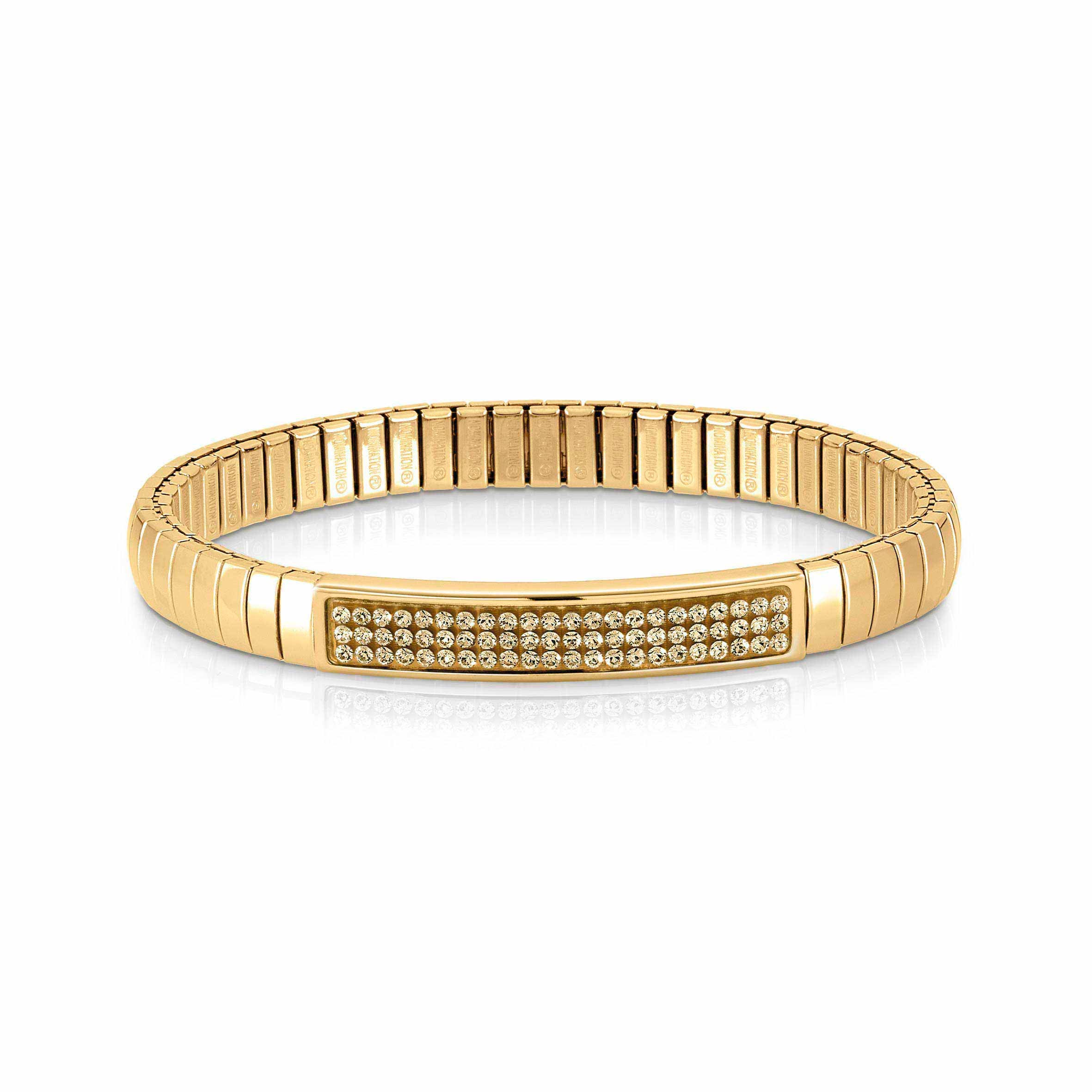 Glitter Stretch Bracelet in Yellow Gold
