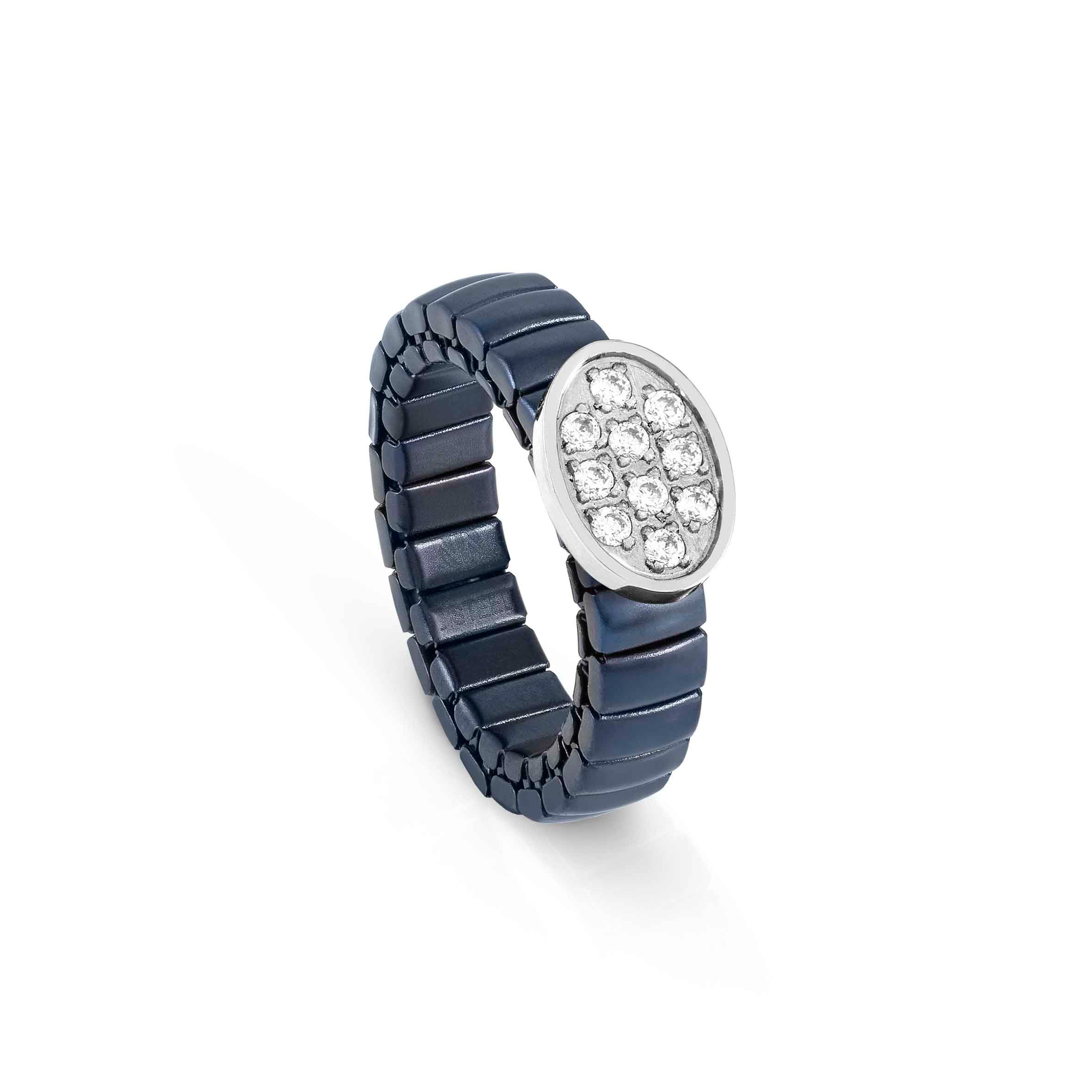 Extension coloured ring with Oval and stones