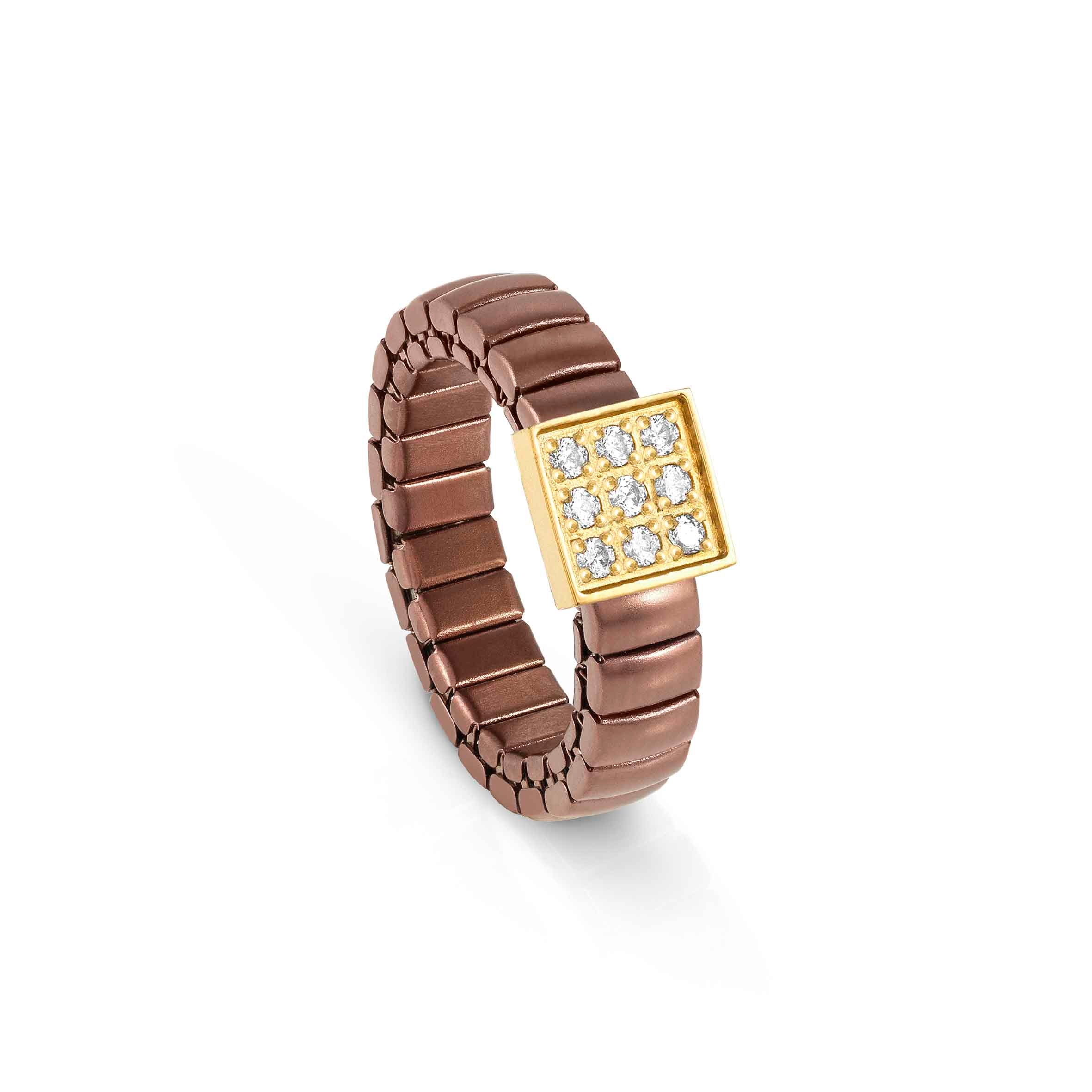Coloured Extension ring, Square and stones
