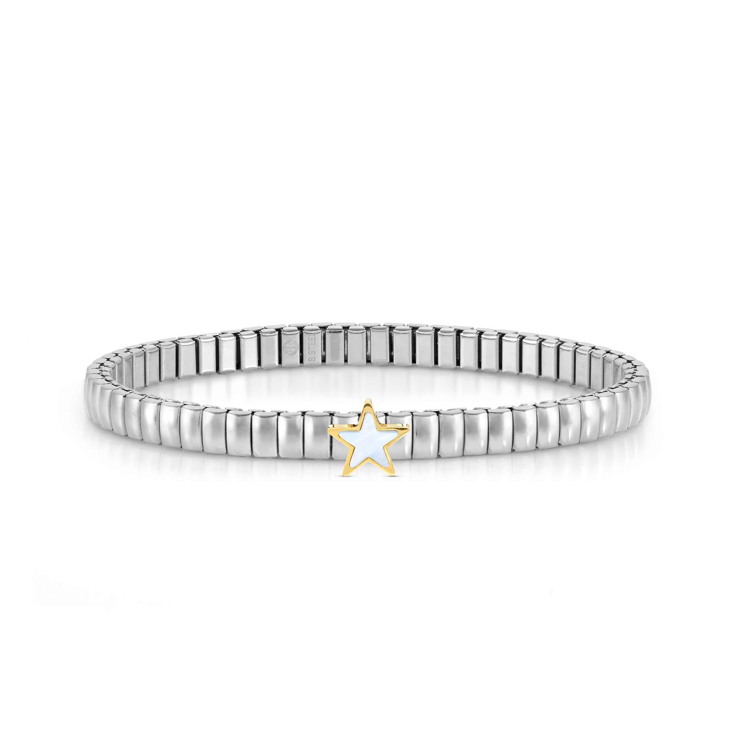 Extension stainless steel bracelet, Mother of Pearl Star
