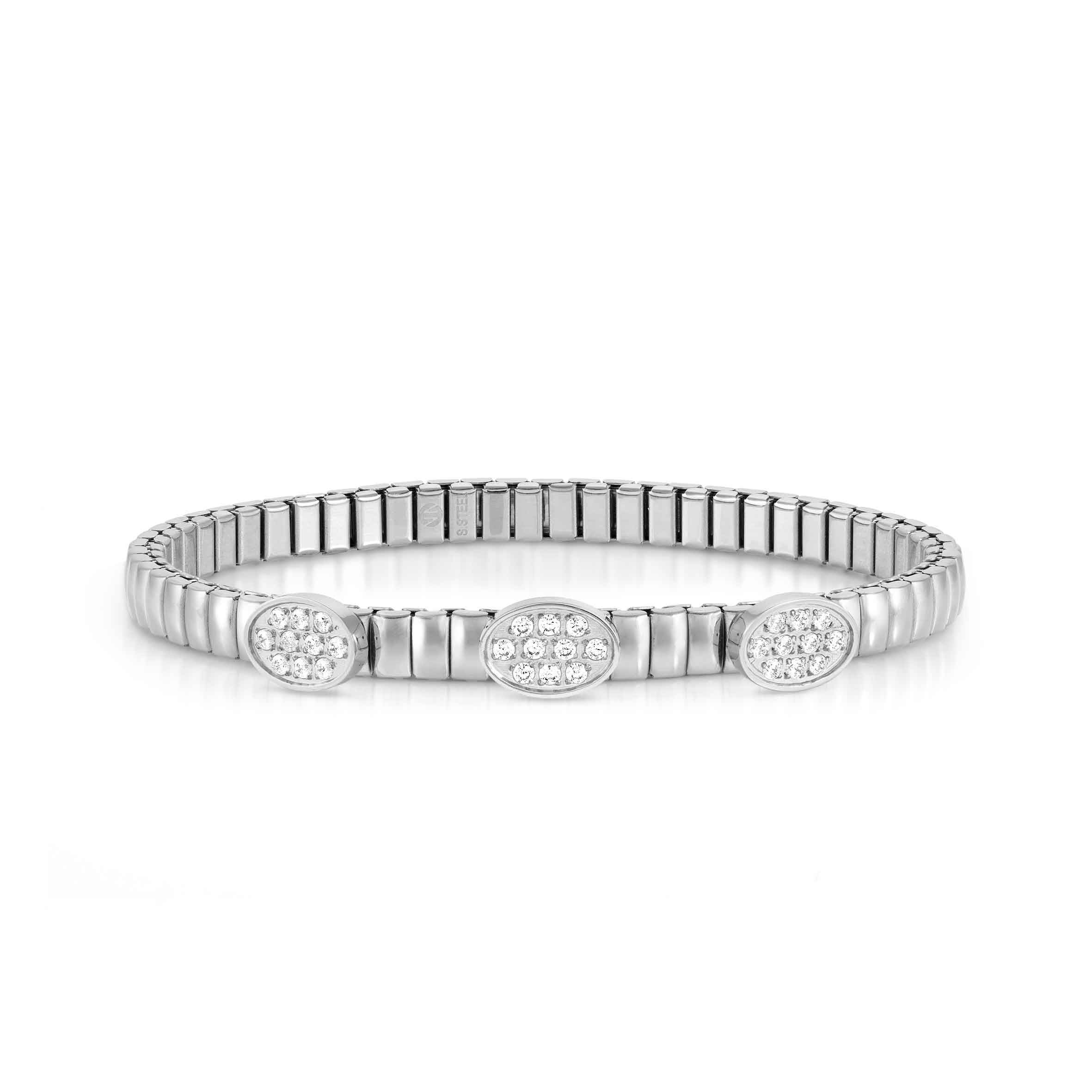 Extension bracelet in stainless steel with 3 Ovals
