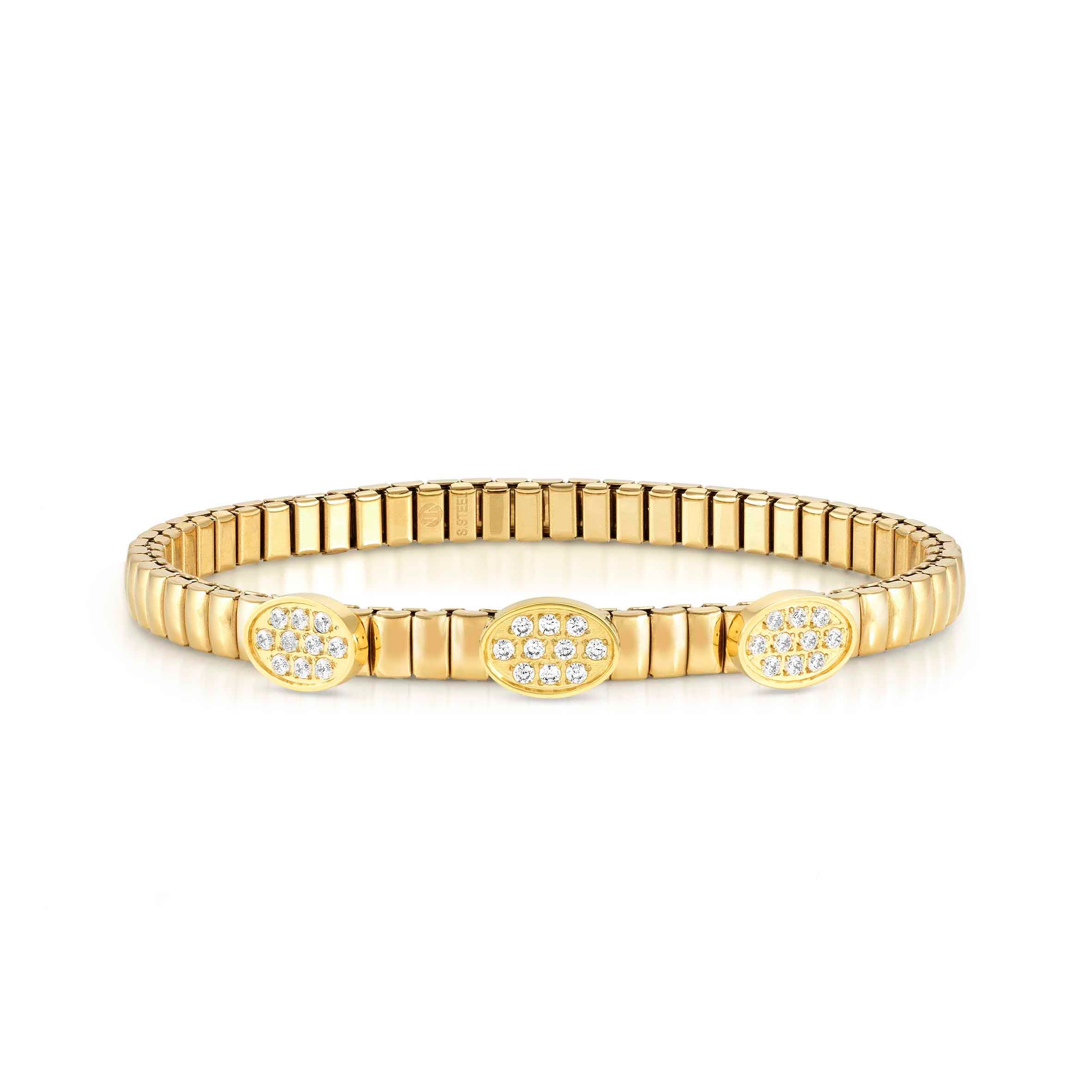 Extension bracelet, yellow PVD with 3 Ovals