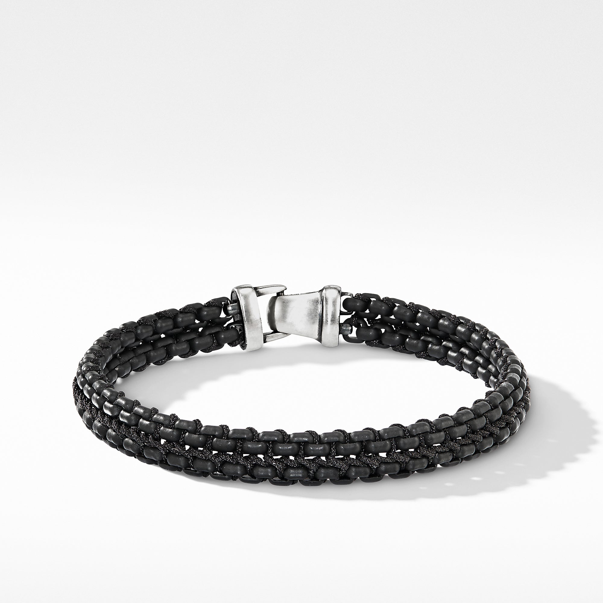David Yurman Woven Box Chain Bracelet in Black - B15884MSEBLK