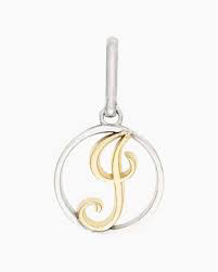 Two-Tone Letter J Charm (Silver/Gold)