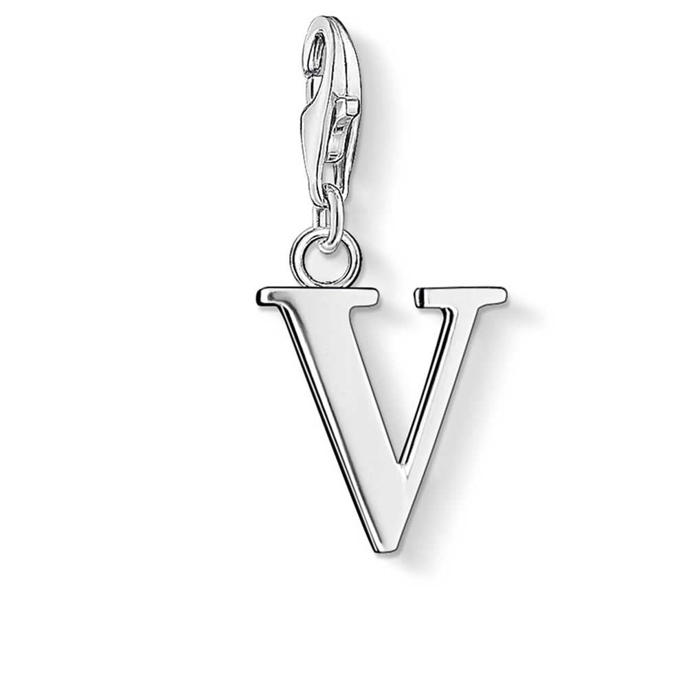 Letter V Charm (Silver)