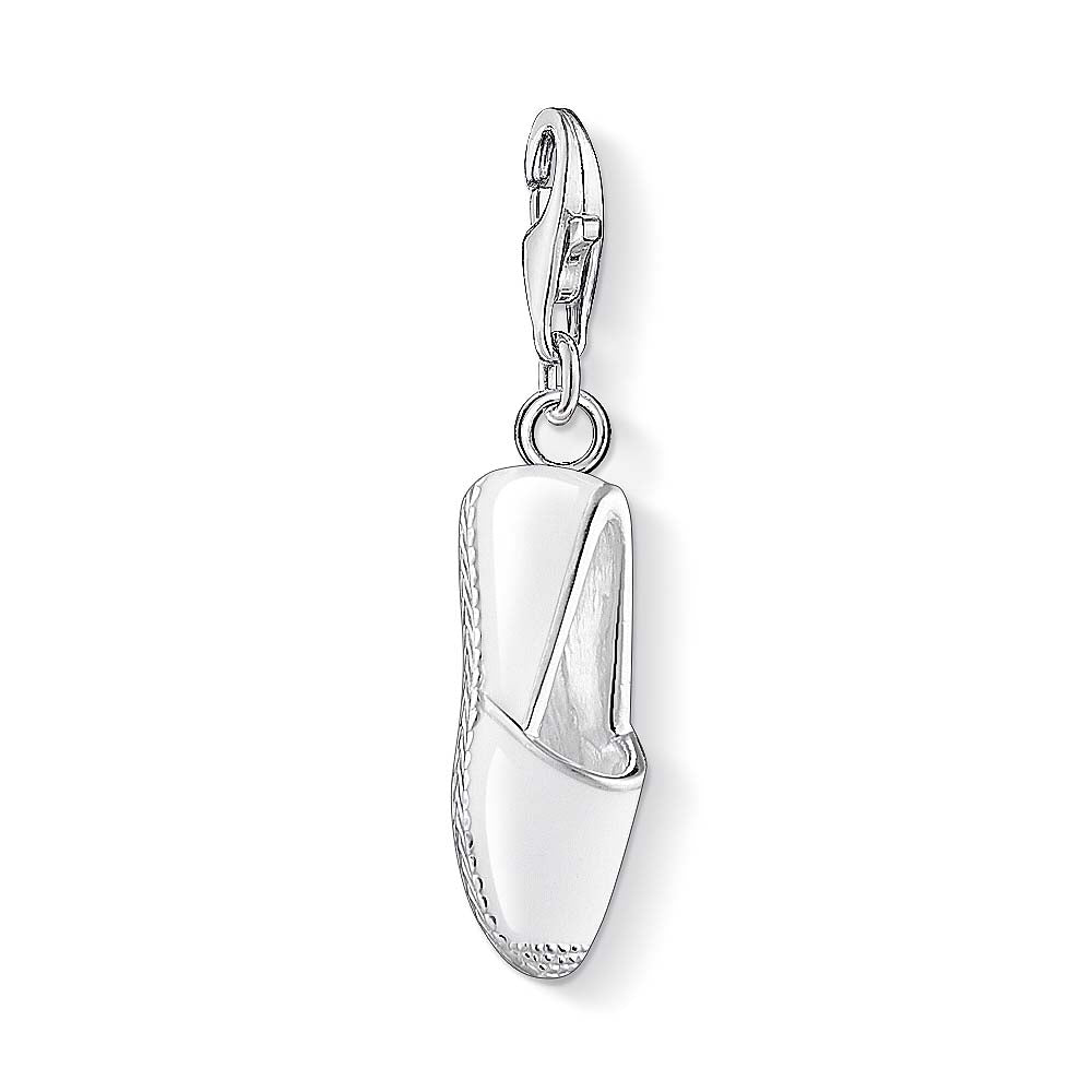 Espadrille Charm (Silver/White)
