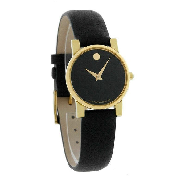 Movado Women's 0604229 Moderno Black Leather Watch