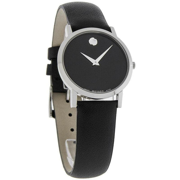 Movado Women's 0606130 Museum Black Leather Watch
