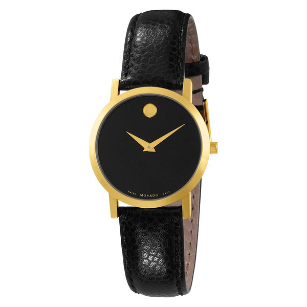Movado Women's 0606131 Museum Black Leather Watch