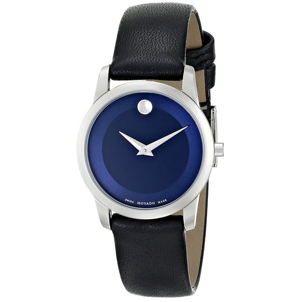Movado Women's 0606611 Museum Black Leather Watch