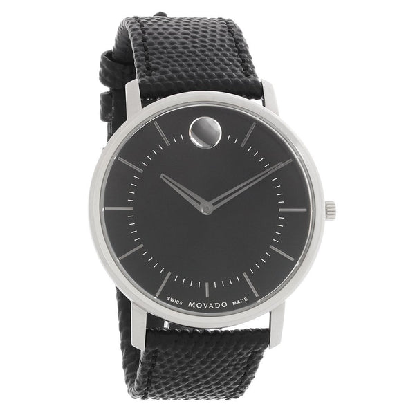Movado Women's 0606746 TC Black Leather Watch