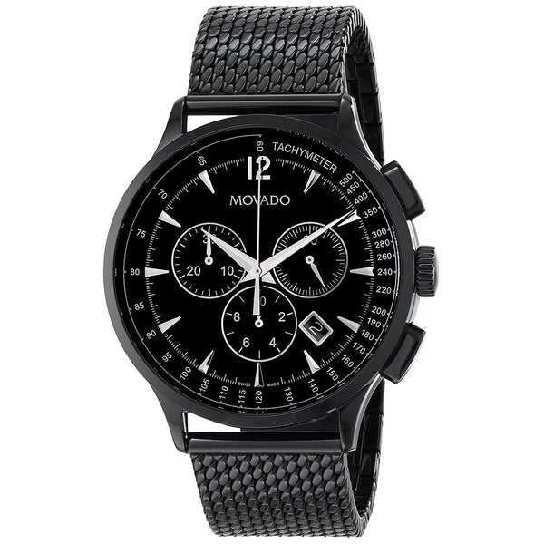 Movado Men's 0606804 Circa Chronograph Black Stainless Steel Watch