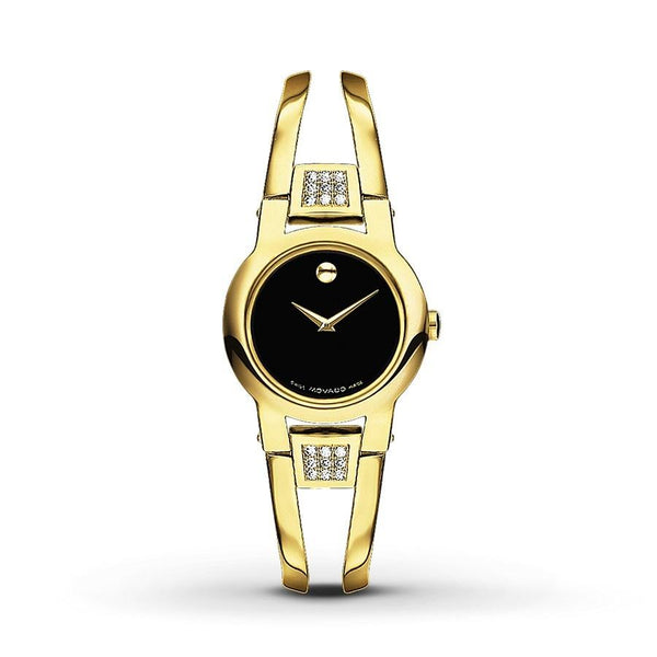 Movado Women's 0606895 Amorosa Gold-Tone Stainless Steel with Sets of Diamonds Watch