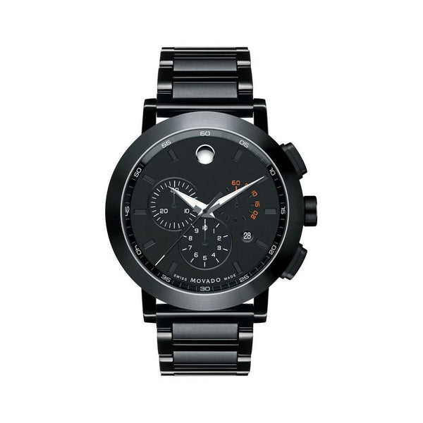 Movado Men's 0607001 Casual Chronograph Black Black PVD-Finished Stainless Steel Watch
