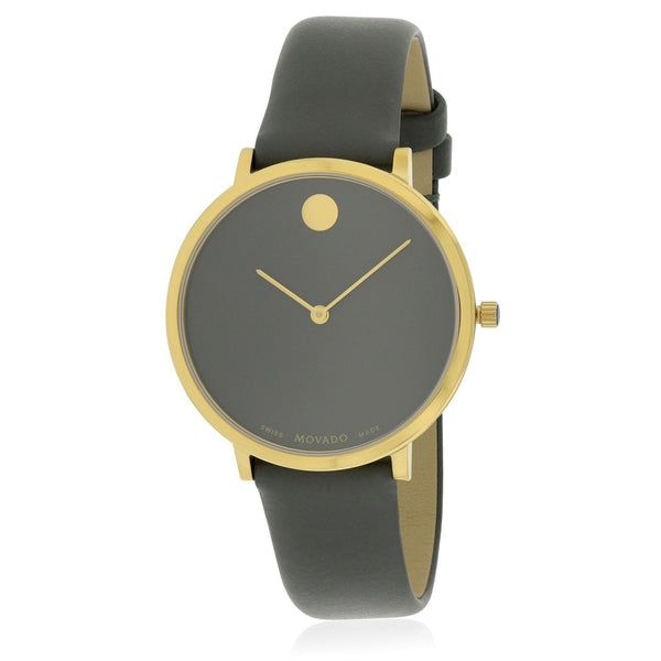 Movado Women's 0607140 Museum Dot Grey Leather Watch