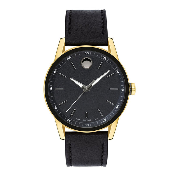 Movado Men's 0607223 Museum Sport Black Leather Watch