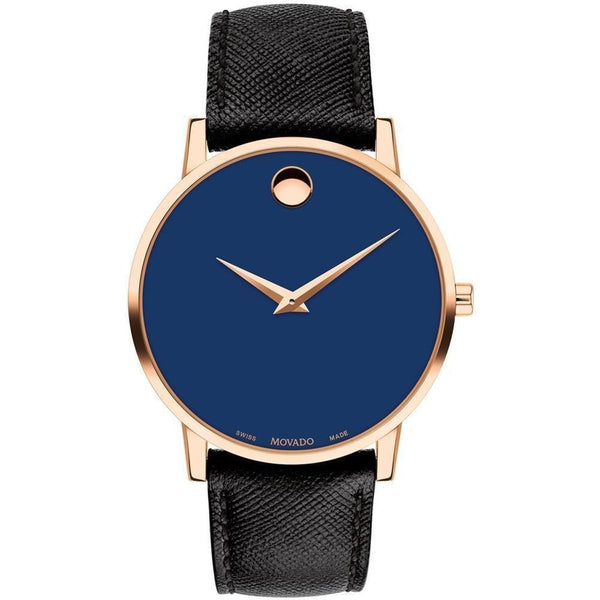 Movado Men's 0607266 Museum Dot Black Leather Watch