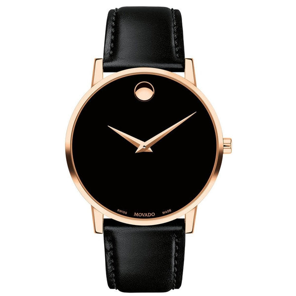 Movado Men's 0607272 Museum Classic Black Leather Watch
