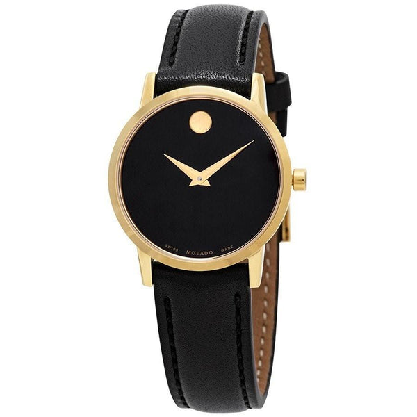 Movado Women's 0607275 Museum Classic Black Leather Watch