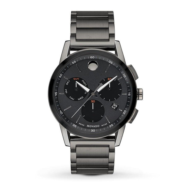 Movado Men's 0607291 Museum Chronograph, Dot Black Stainless Steel Watch