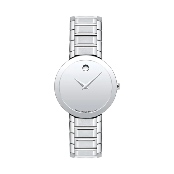 Movado Sapphire Silver Mirror Museum Women