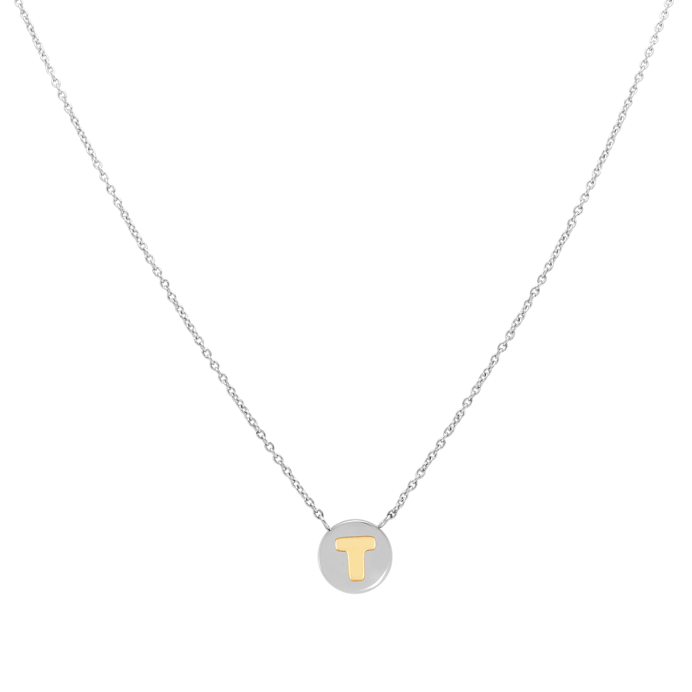 Necklace with Letter T in Gold