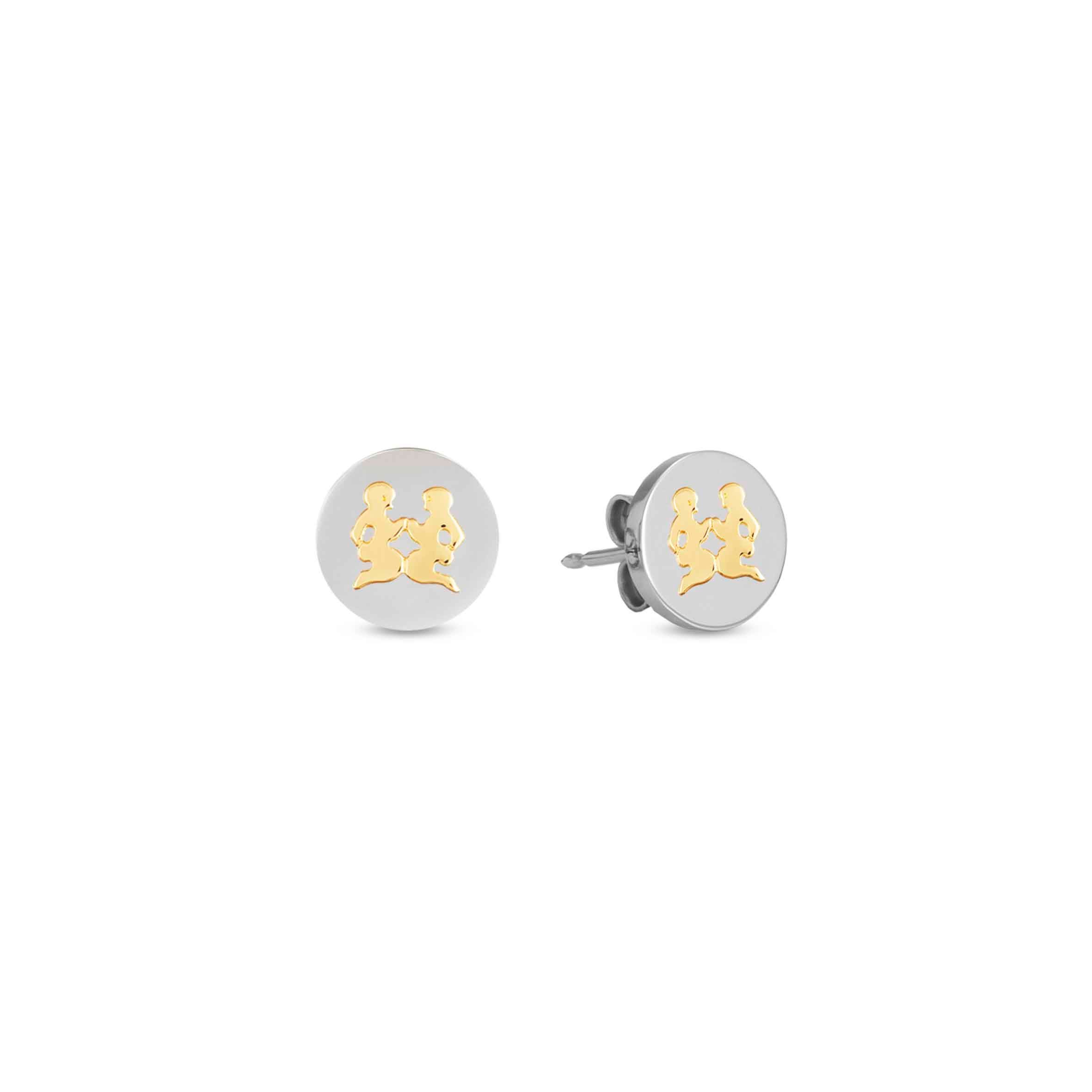 Earrings with Gemini symbol in Gold
