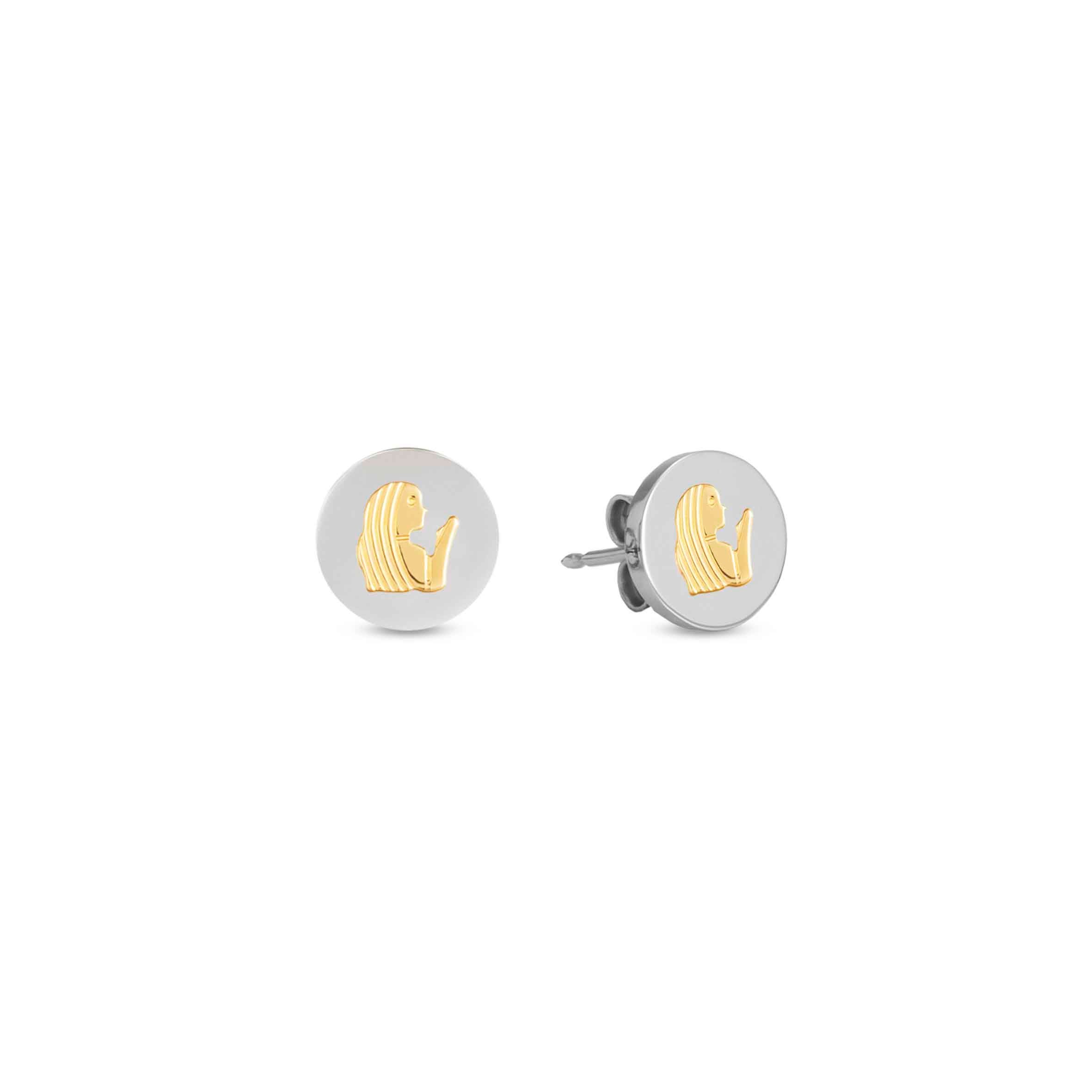 Earrings with Virgo symbol in Gold