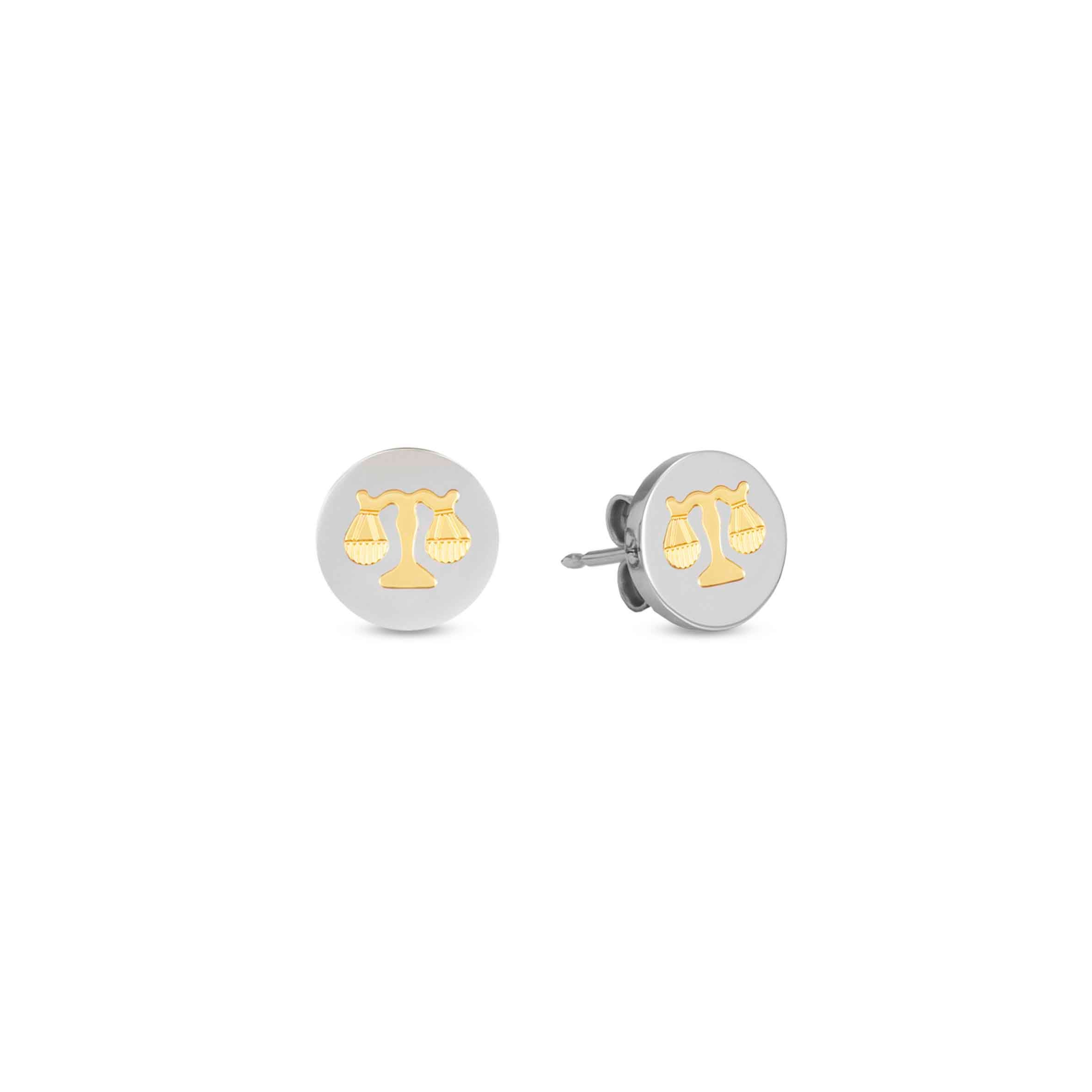 Earrings with Libra symbol in Gold