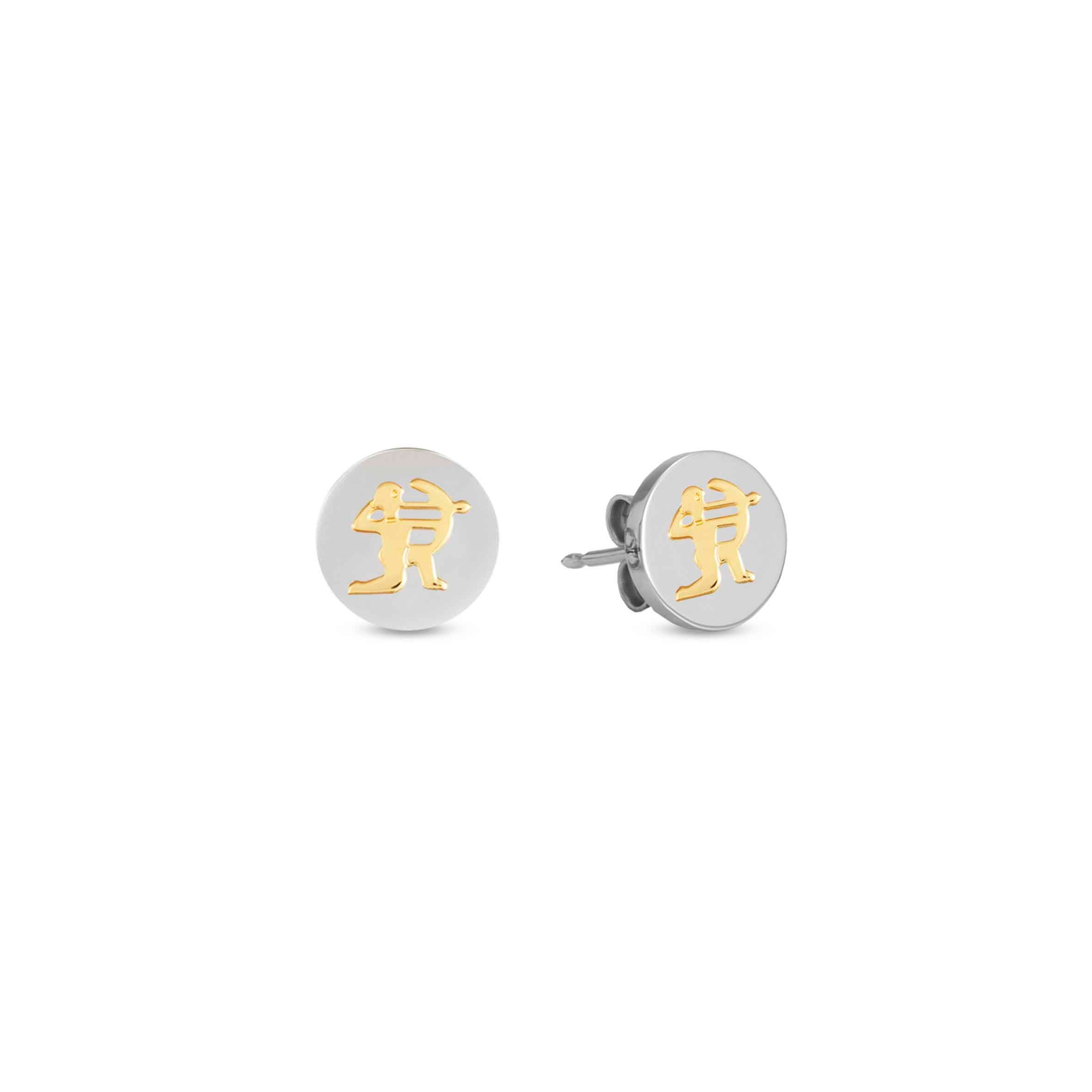 Earrings with Sagittarius symbol in Gold