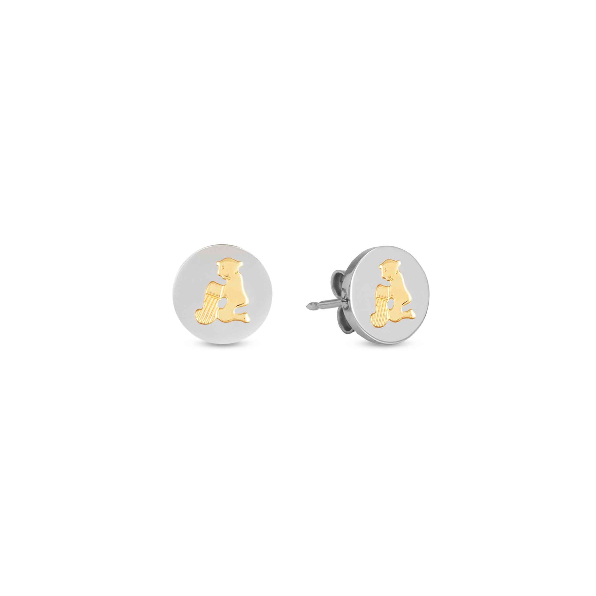 Earrings with Aquarius symbol in Gold