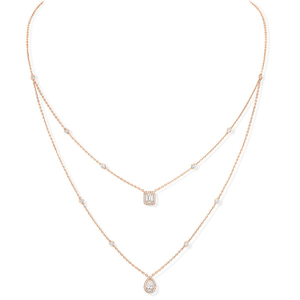 Messika My Twin 2 Rows Rose Gold Diamond Necklace - 06506-PG